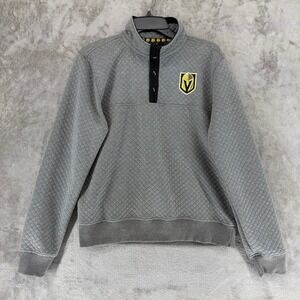 Vegas Golden Knights Pullover Mens S Gray NHL Hockey Quilted EUC
